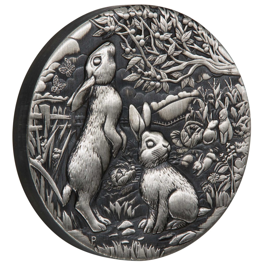 Australian Lunar Rabbit 2023 Antique Coin 2 oz