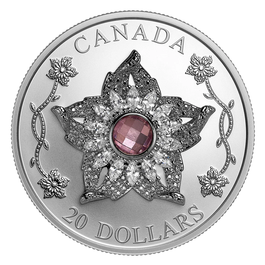 2025 1oz Canada Williamson Diamond Brooch .9999 Silver Proof Coin