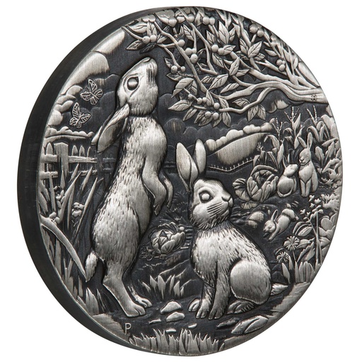 [AG-PERTH-2OZ-LUNAR-ANTIQUE-2023] Australian Lunar Rabbit 2023 Antique Coin 2 oz