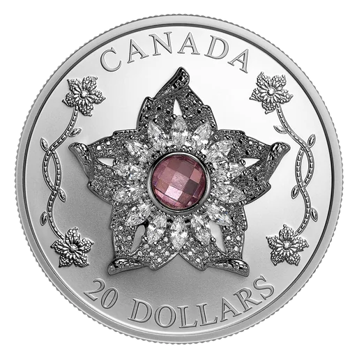 [AG-RCM-1OZ-BROOCH-PROOF-2025] 2025 1oz Canada Williamson Diamond Brooch .9999 Silver Proof Coin