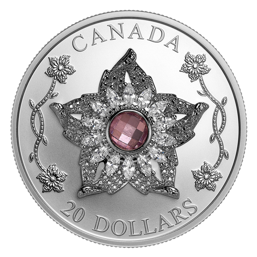 [AG-RCM-1OZ-BROOCH-PROOF-2025] 2025 1oz Canada Williamson Diamond Brooch .9999 Silver Proof Coin