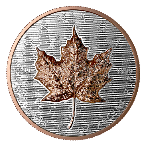 [AG-RCM-5OZ-MAPLE-UHR-2025] 2025 5 oz Canada Silver Maple Leaf Ultra High Relief  Proof Coin with Rose Gold Plating